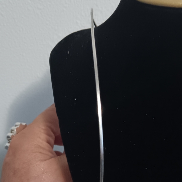 TORQUE CHOKER NECKLACE 925 STERLING SILVER - Picture 5 of 7